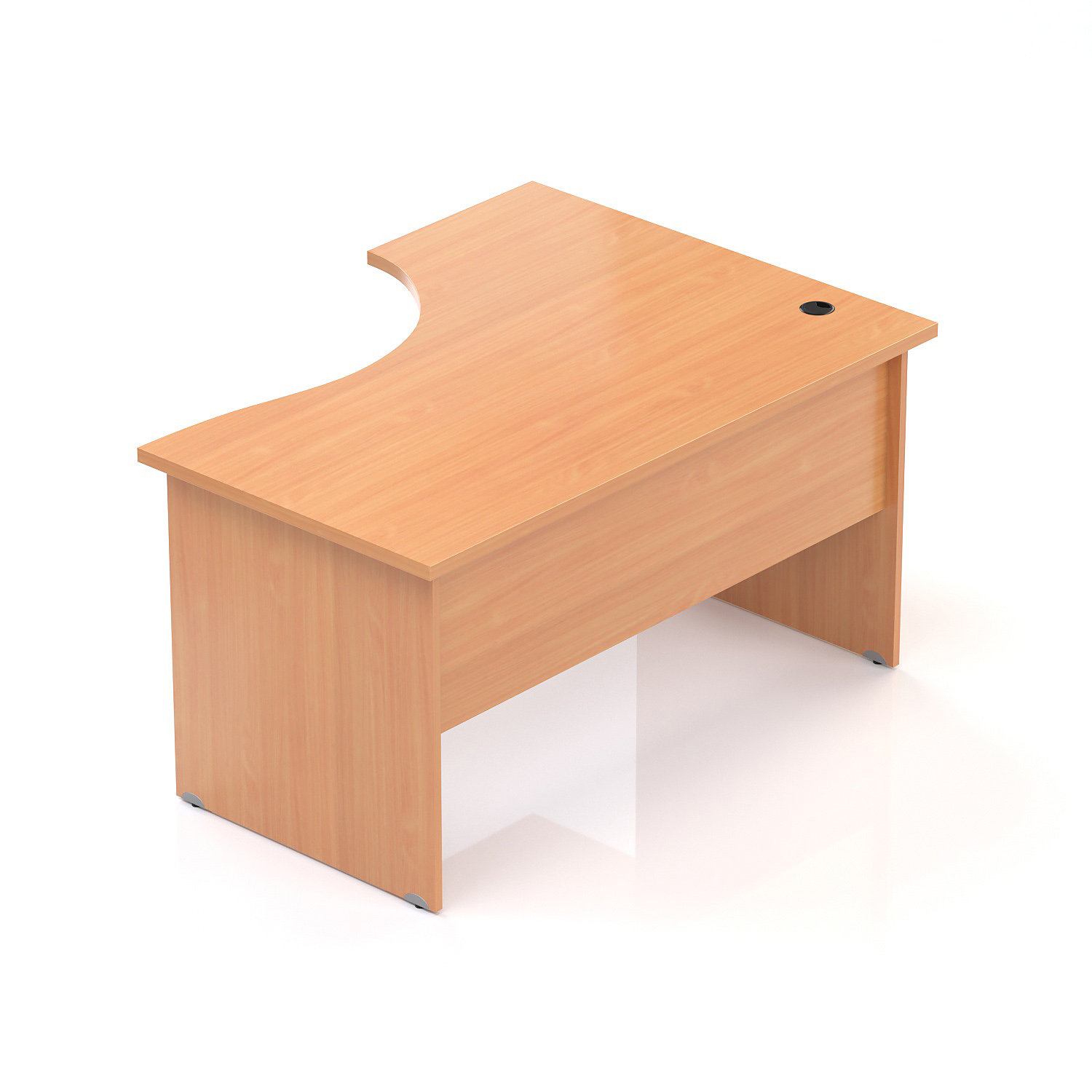 Kancelářský rohový stůl levý Komfort, dřevěná podnož, 140x70/100x76 cm - BKA19 11