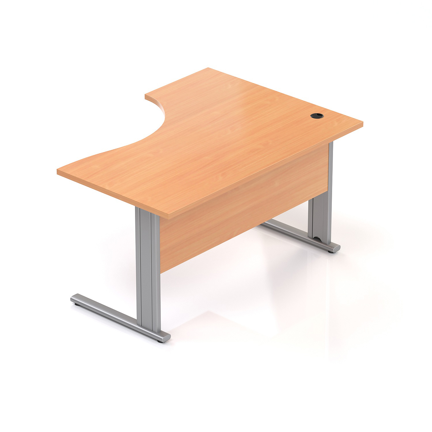 Kancelářský stůl rohový levý Komfort, kovová podnož, 140x70/100x76 cm - BPR19 11
