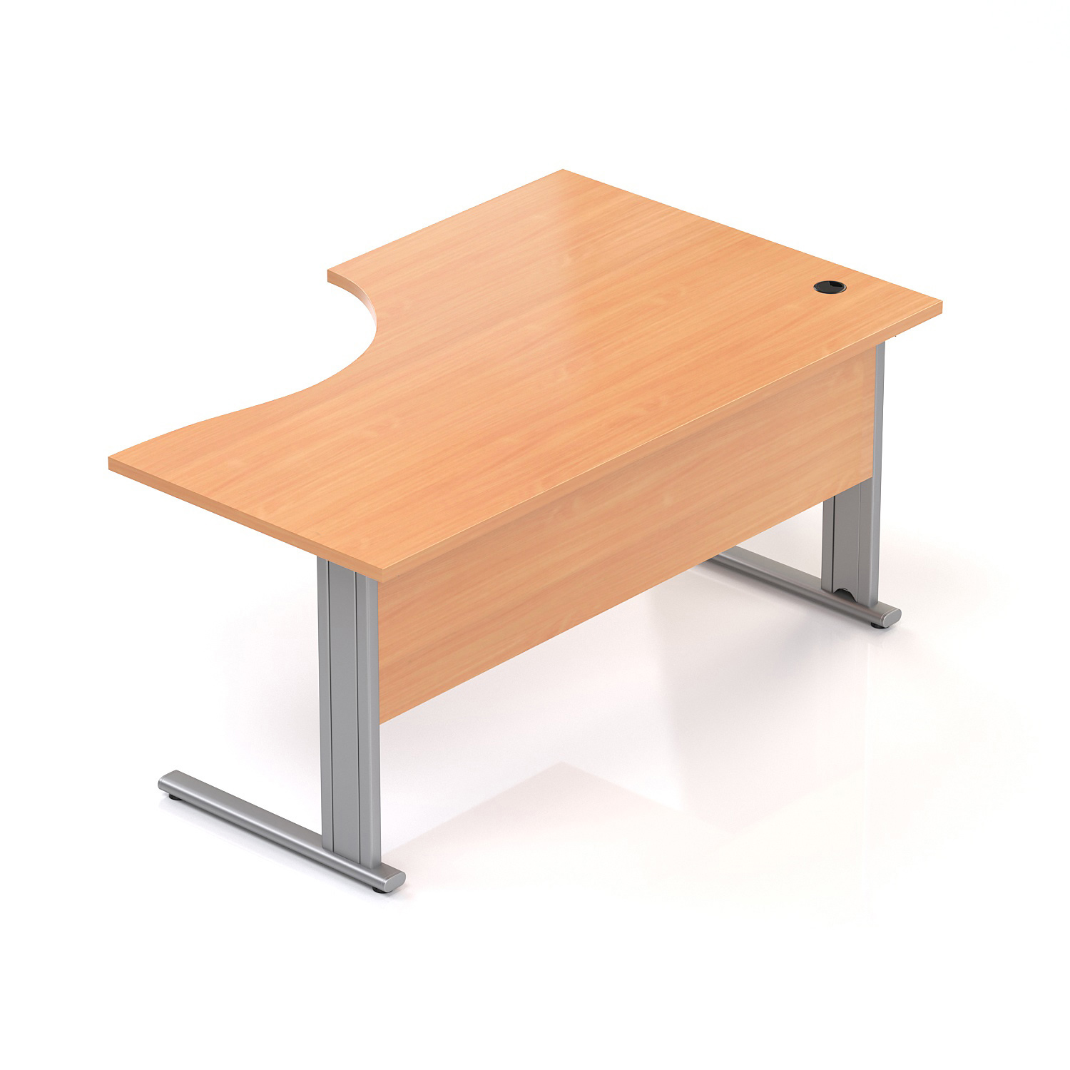 Kancelářský stůl rohový levý Komfort, kovová podnož, 160x70/100x76 cm - BPR21 11