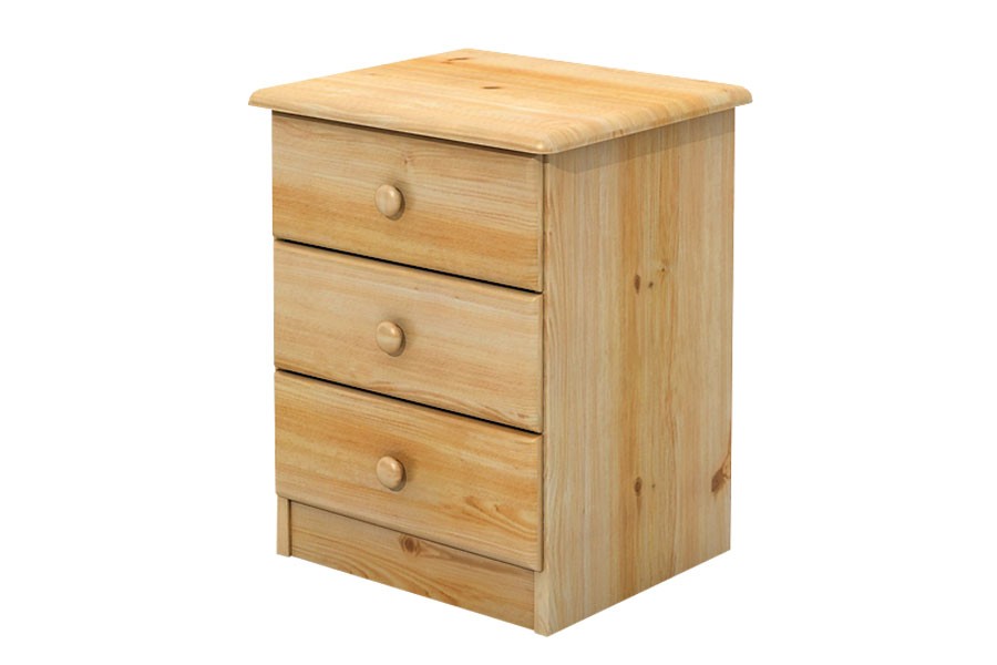 Bradop Noční stolek 3 zásuvky, masiv smrk B702