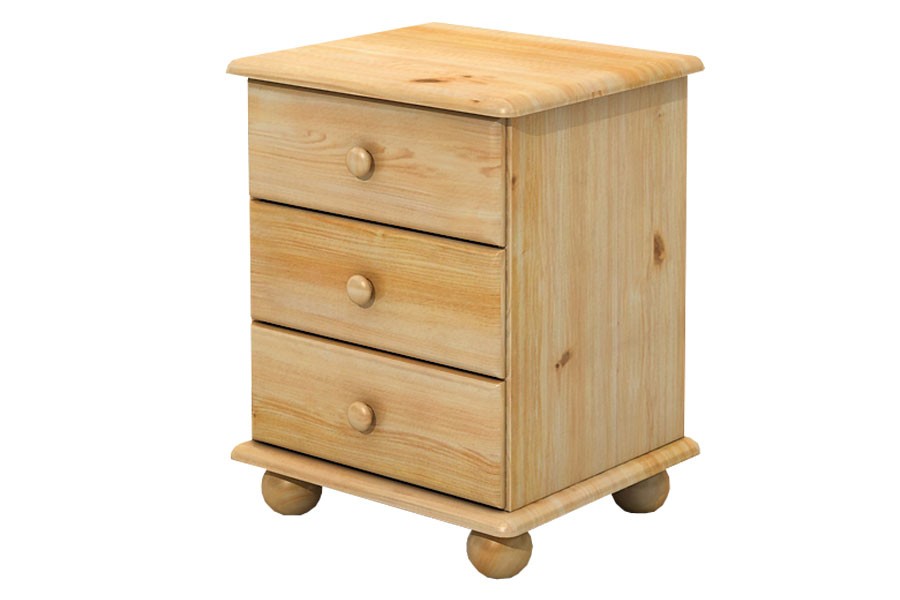 Bradop Noční stolek 3 zásuvky, masiv smrk B802