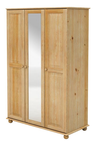 Bradop Šatní skříň se zrcadlem, třídveřová, masiv smrk B840
