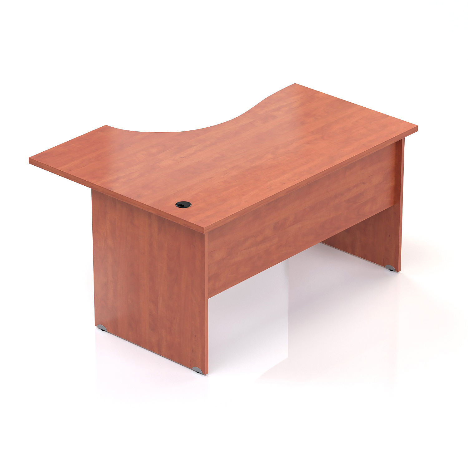 Kancelářský rohový stůl pravý Komfort, dřevěná podnož, 140x70/100x76 cm - BKA18 03
