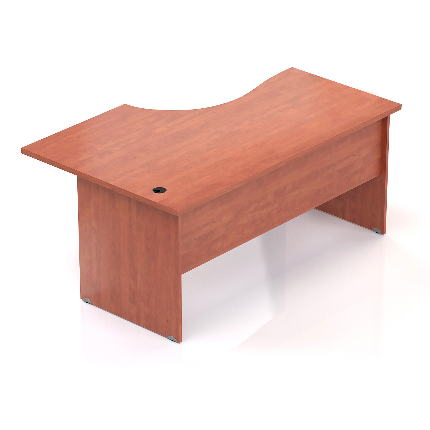 Kancelářský rohový stůl pravý Komfort, dřevěná podnož, 160x70/100x76 cm - BKA20 03