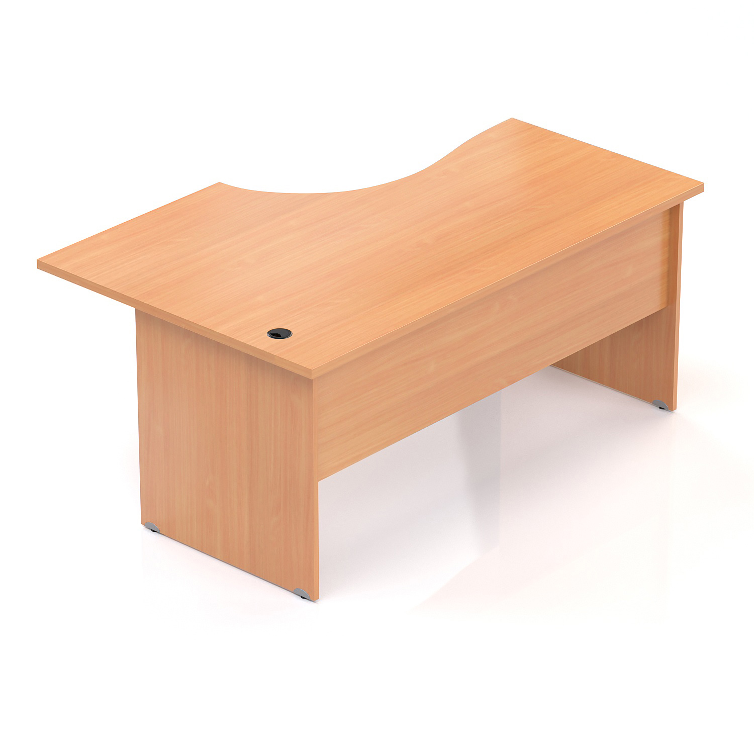 Kancelářský rohový stůl pravý Komfort, dřevěná podnož, 160x70/100x76 cm - BKA20 11