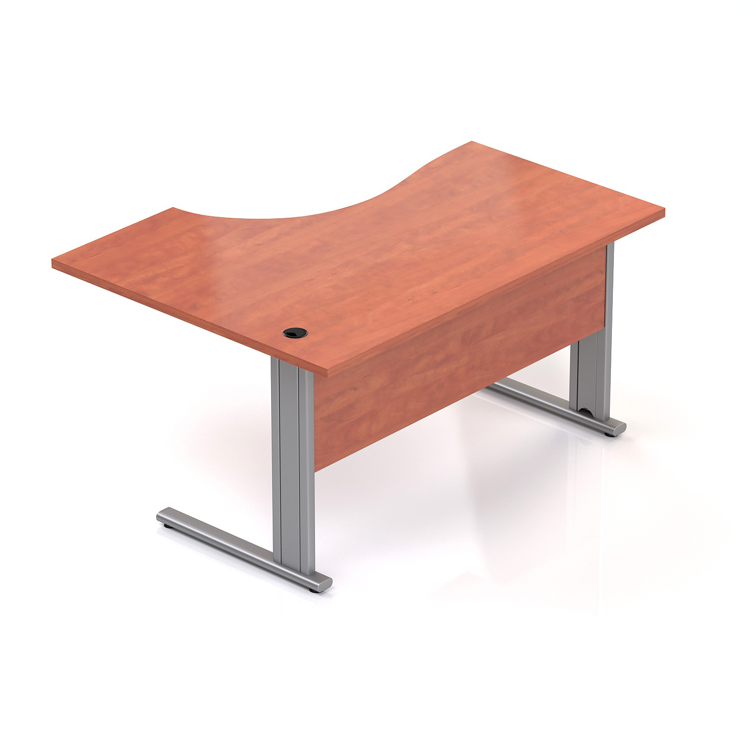 Kancelářský stůl rohový pravý Komfort, kovová podnož, 140x70/100x76 cm - BPR18 03