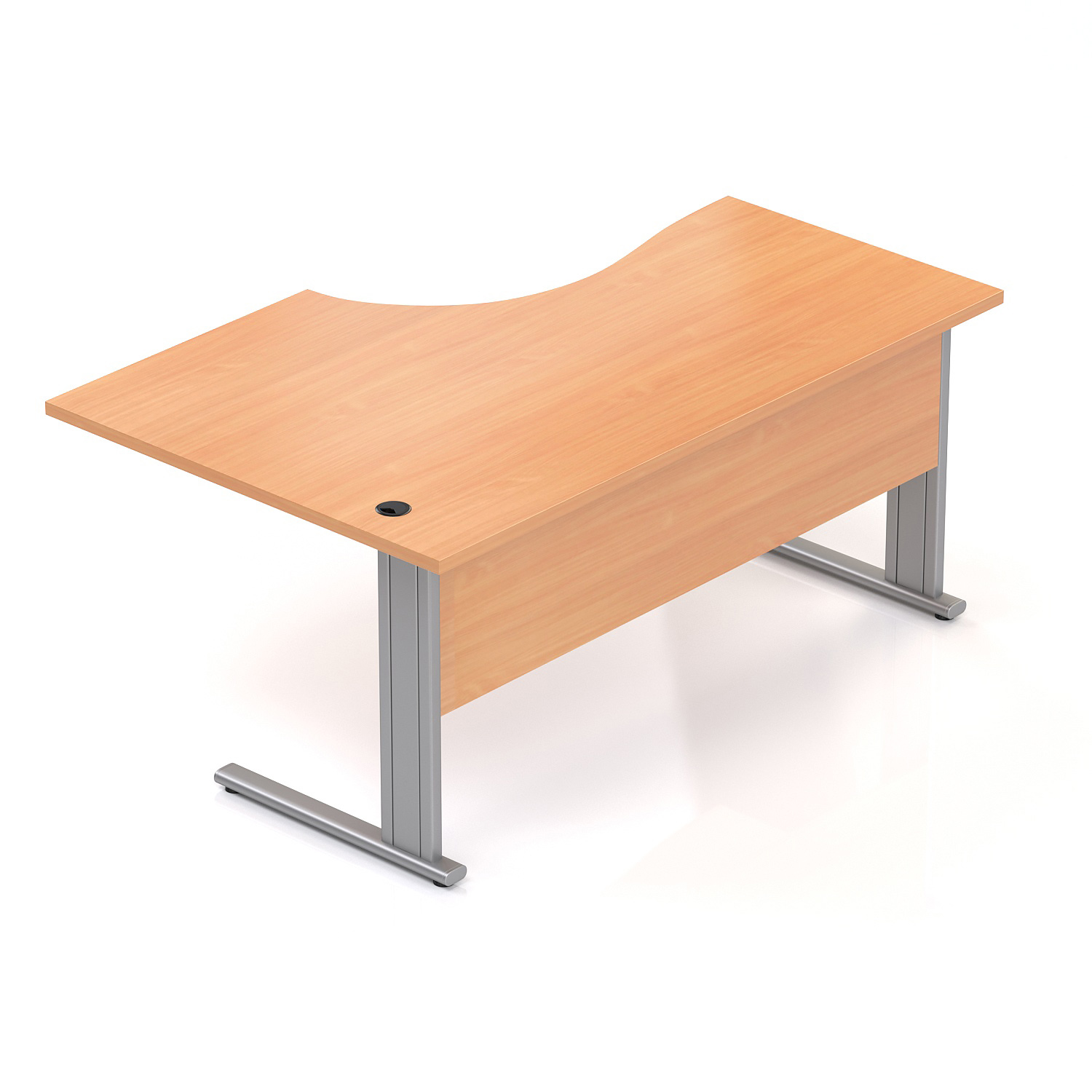 Kancelářský stůl rohový pravý Komfort, kovová podnož, 160x70/100x76 cm - BPR20 11