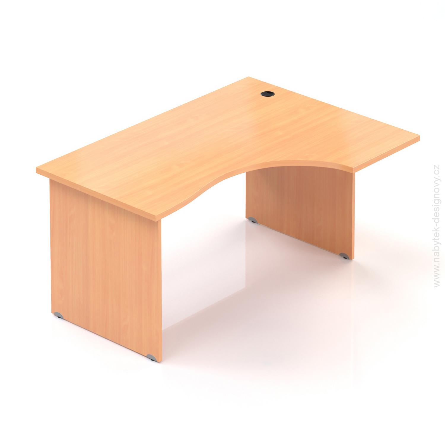 Kancelářský rohový stůl pravý Komfort, dřevěná podnož, 140x70/100x76 cm - BKA18 11