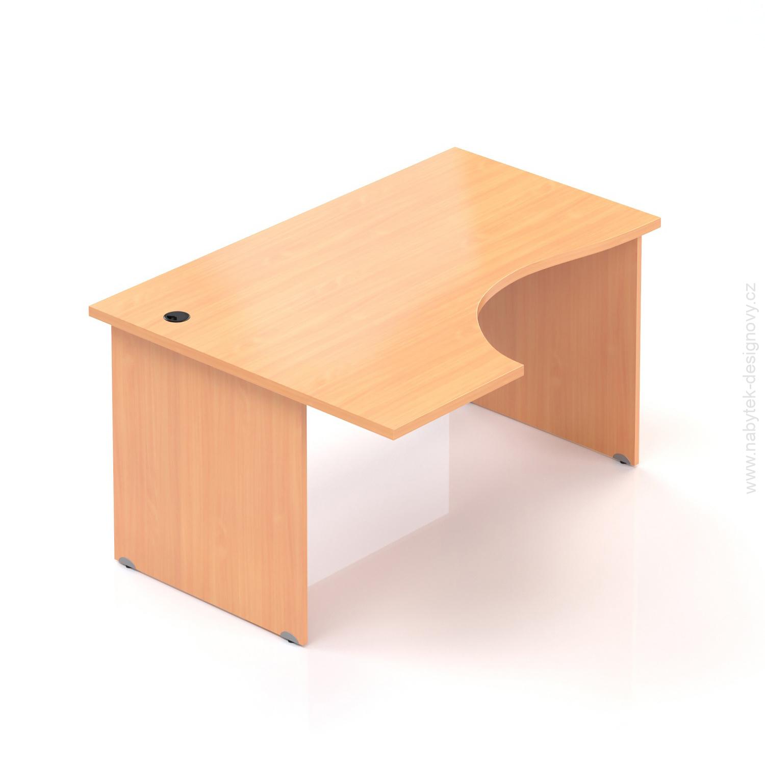 Kancelářský rohový stůl levý Komfort, dřevěná podnož, 140x70/100x76 cm - BKA19 11