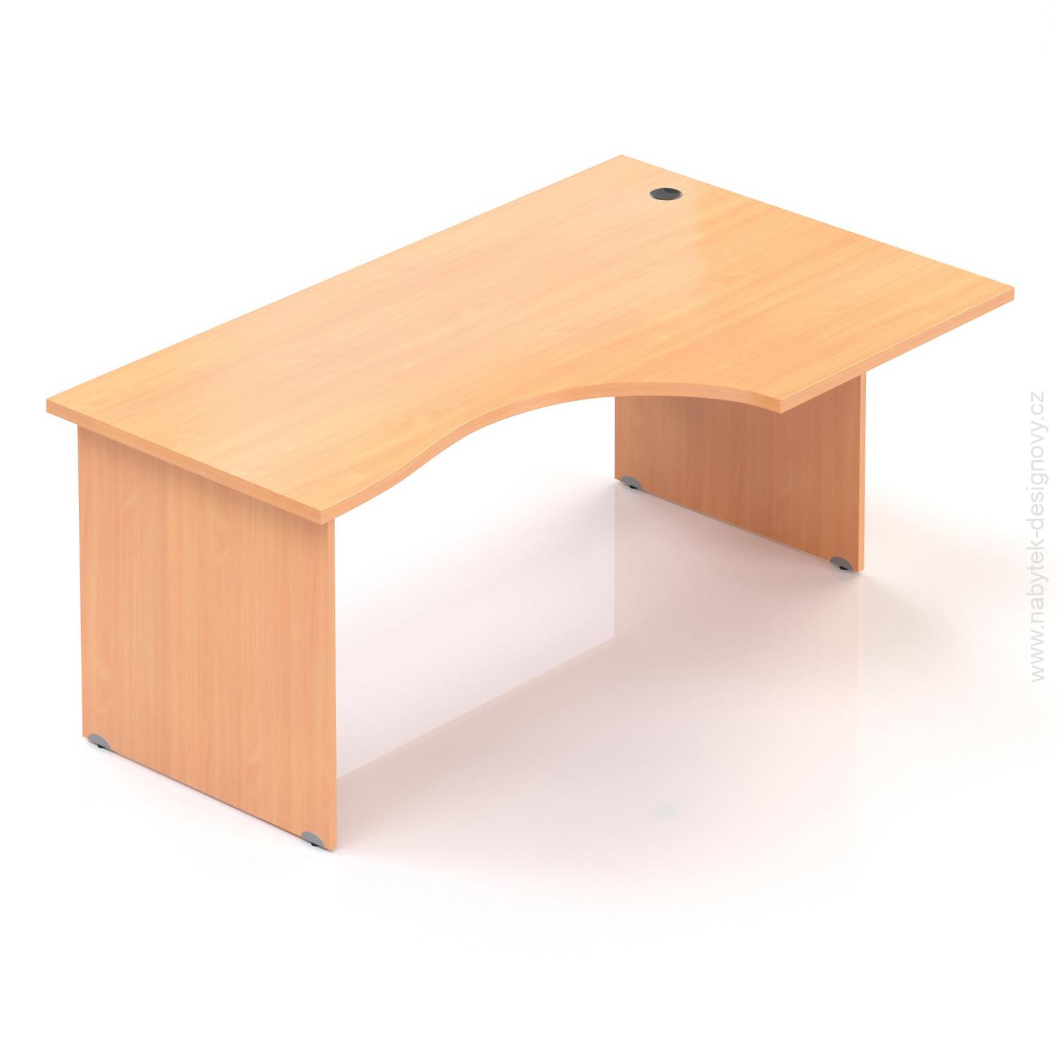 Kancelářský rohový stůl pravý Komfort, dřevěná podnož, 160x70/100x76 cm - BKA20 11