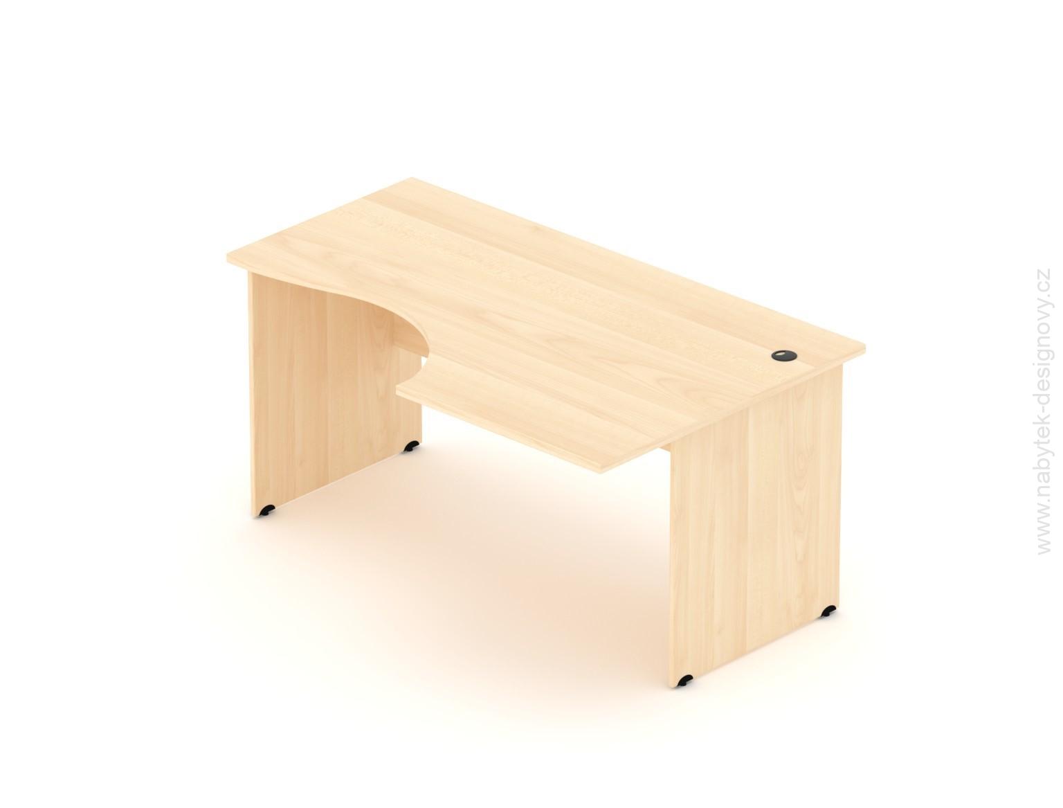 Kancelářský rohový stůl pravý Komfort, dřevěná podnož, 160x70/100x76 cm - BKA20 12
