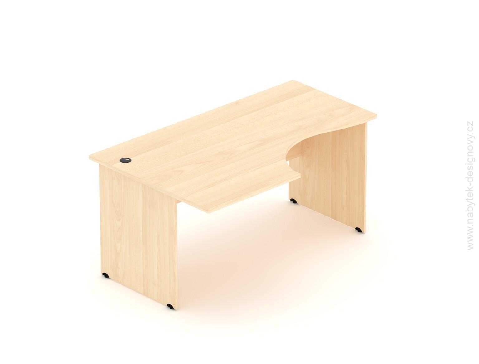Kancelářský rohový stůl levý Komfort, dřevěná podnož, 160x70/100x76 cm - BKA21 12