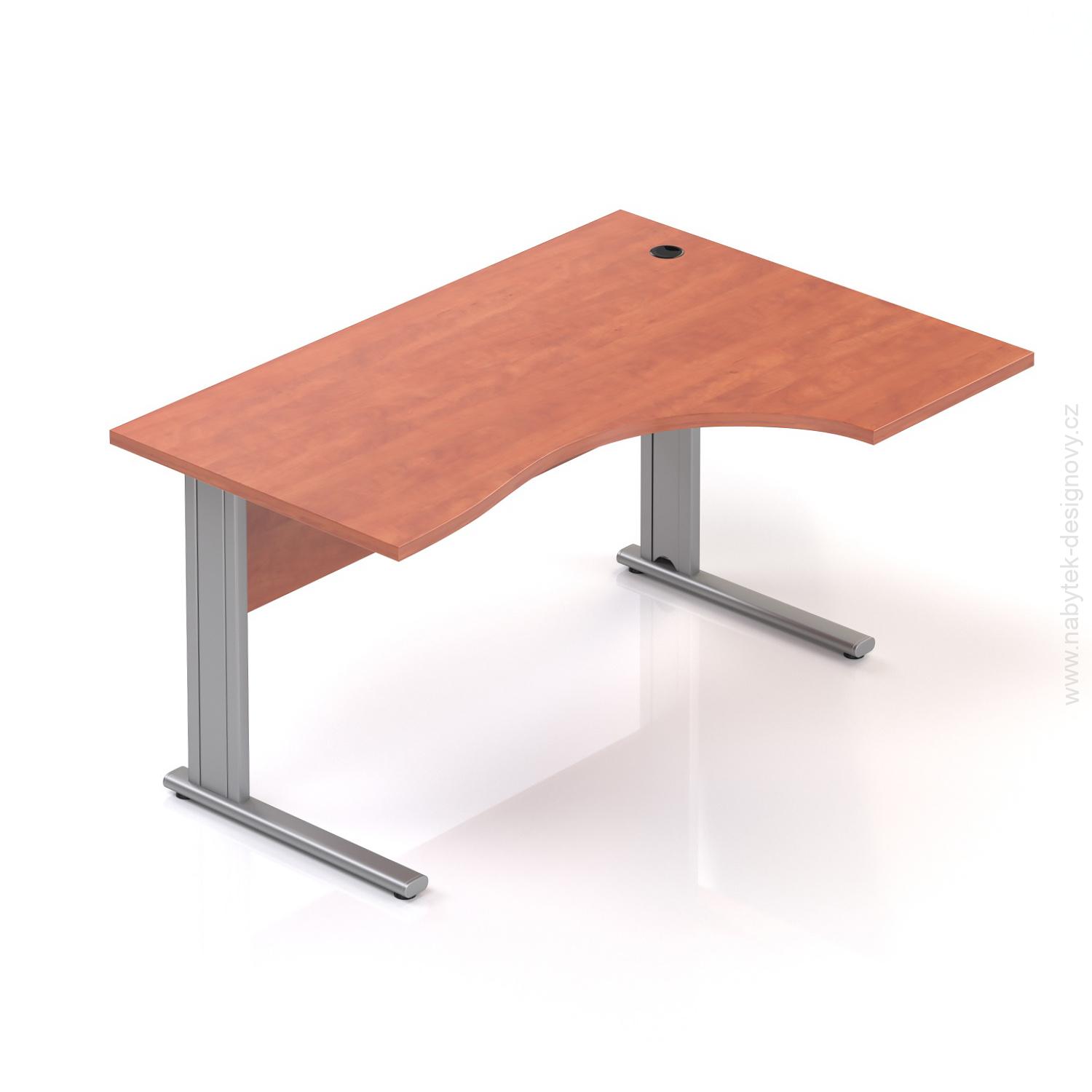 Kancelářský stůl rohový pravý Komfort, kovová podnož, 140x70/100x76 cm - BPR18 03