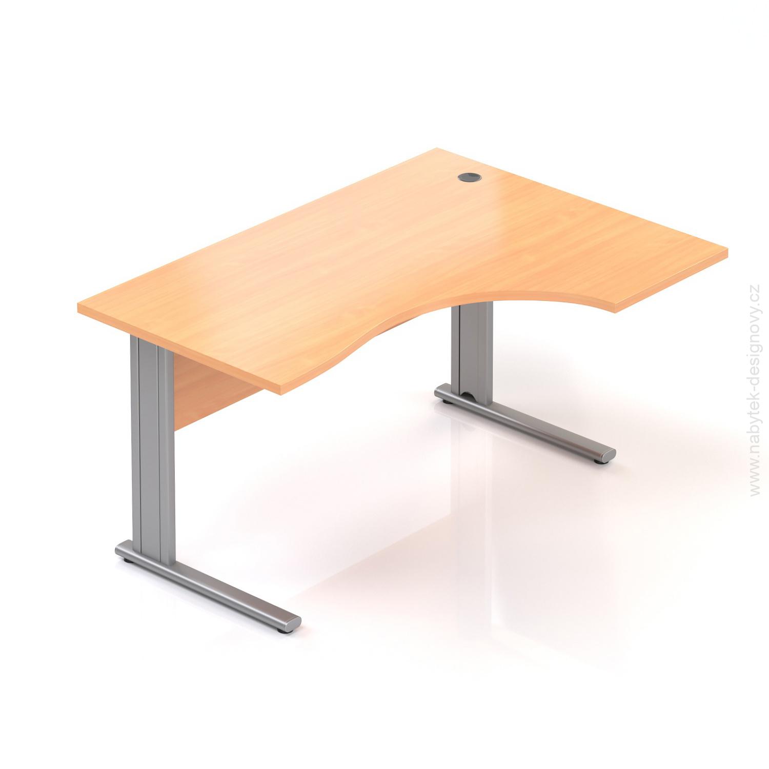 Kancelářský stůl rohový pravý Komfort, kovová podnož, 140x70/100x76 cm - BPR18 11