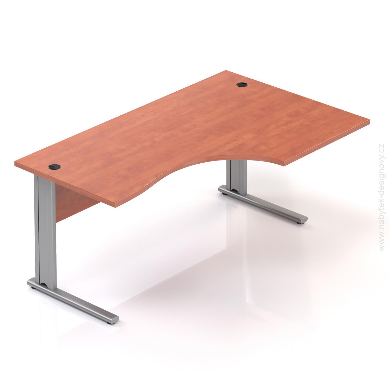 Kancelářský stůl rohový pravý Komfort, kovová podnož, 160x70/100x76 cm - BPR20 03