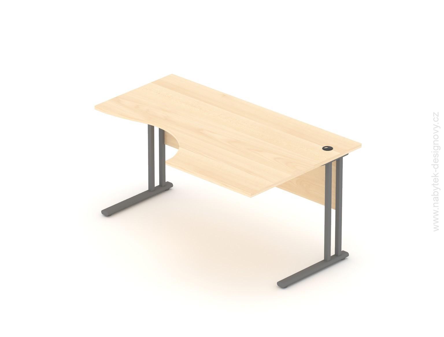 Kancelářský stůl rohový pravý Komfort, kovová podnož, 160x70/100x76 cm - BPR20 12