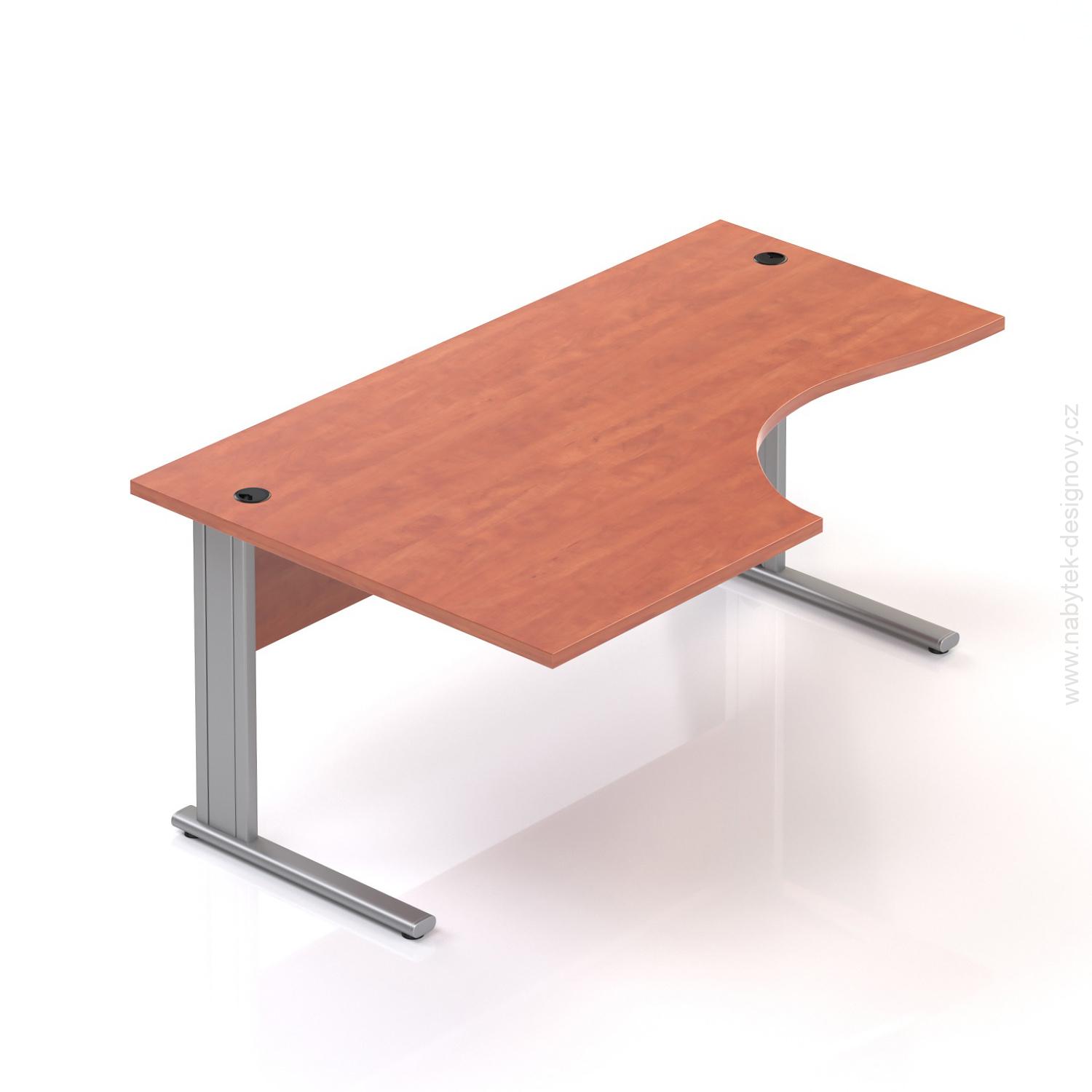 Kancelářský stůl rohový levý Komfort, kovová podnož, 160x70/100x76 cm - BPR21 03