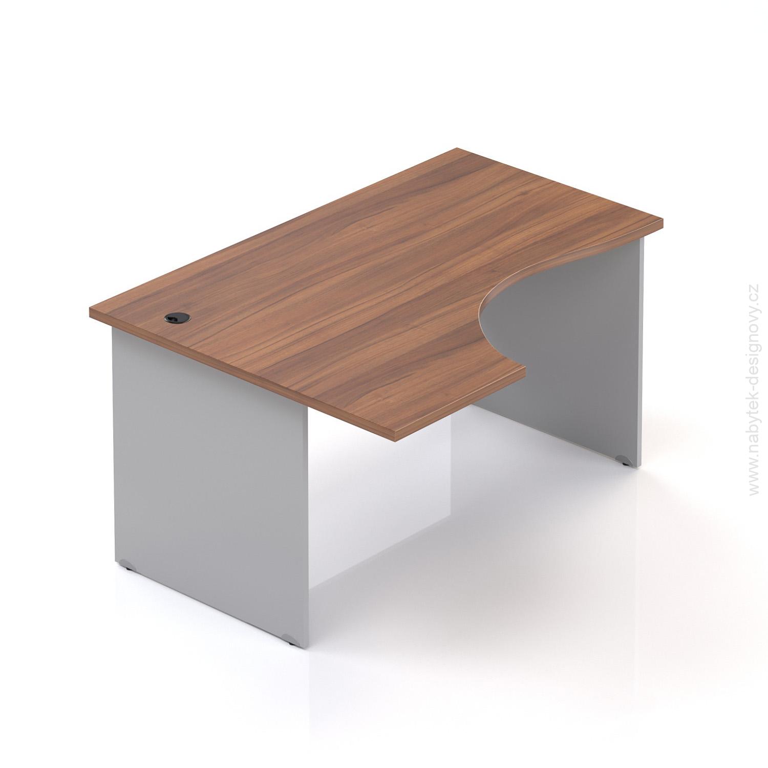 Kancelářský rohový levý stůl Komfort, dřevěná podnož, 140x70/100x76 cm - BKA19 19