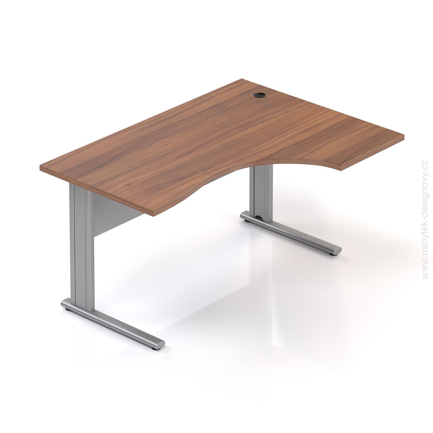 Kancelářský stůl rohový pravý Komfort, kovová podnož, 140x70/100x76 cm - BPR18 19