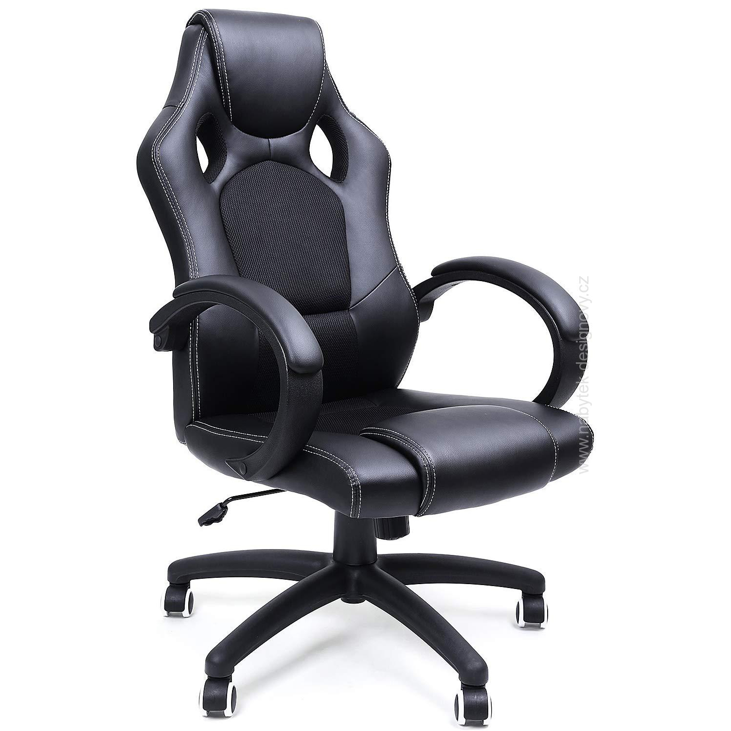 Kancelářská židle Racing II Black, herní křeslo, racing design, nosnost 150kg