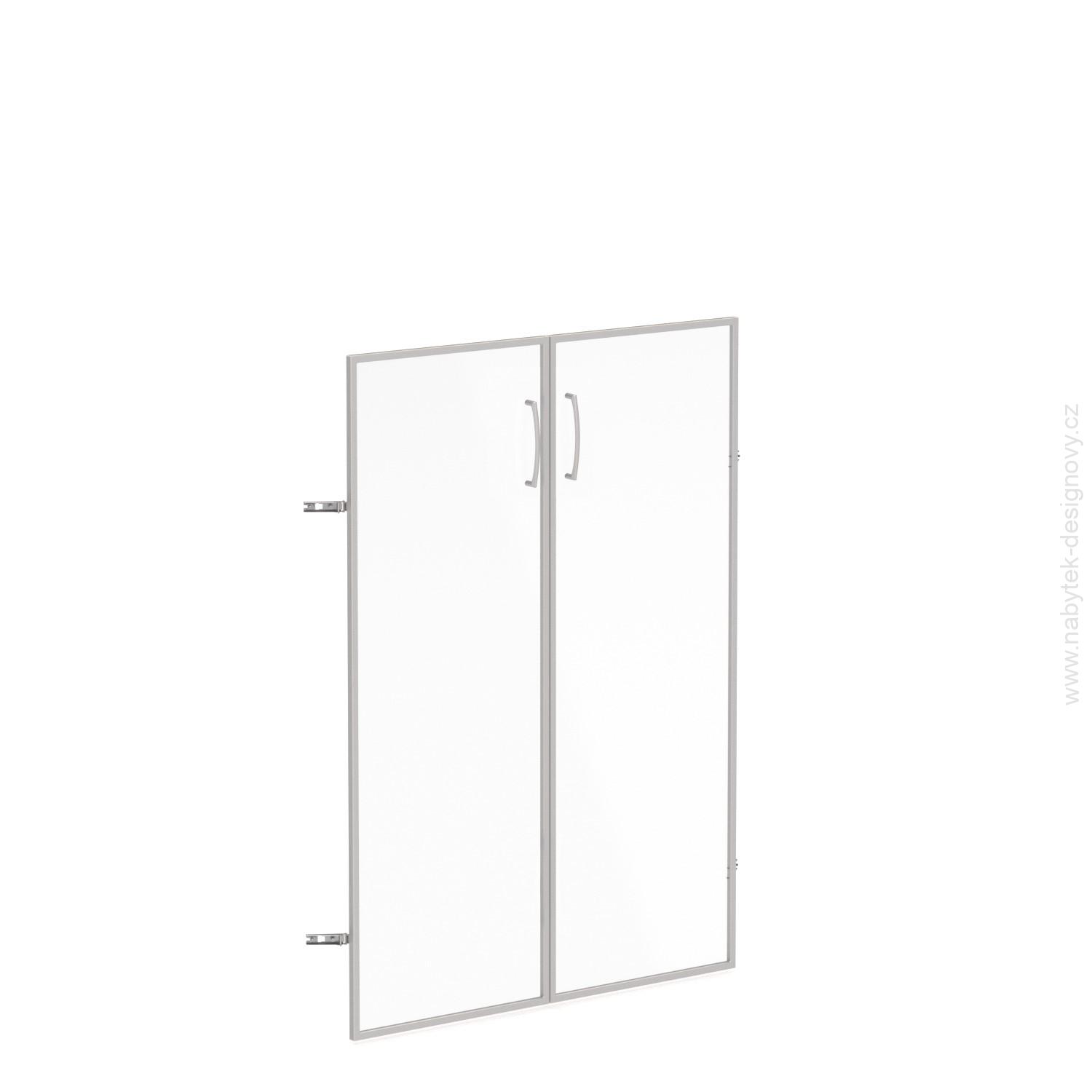 Skleněné dveře v AL rámu, výška 140,3cm, šířka 78,6cm