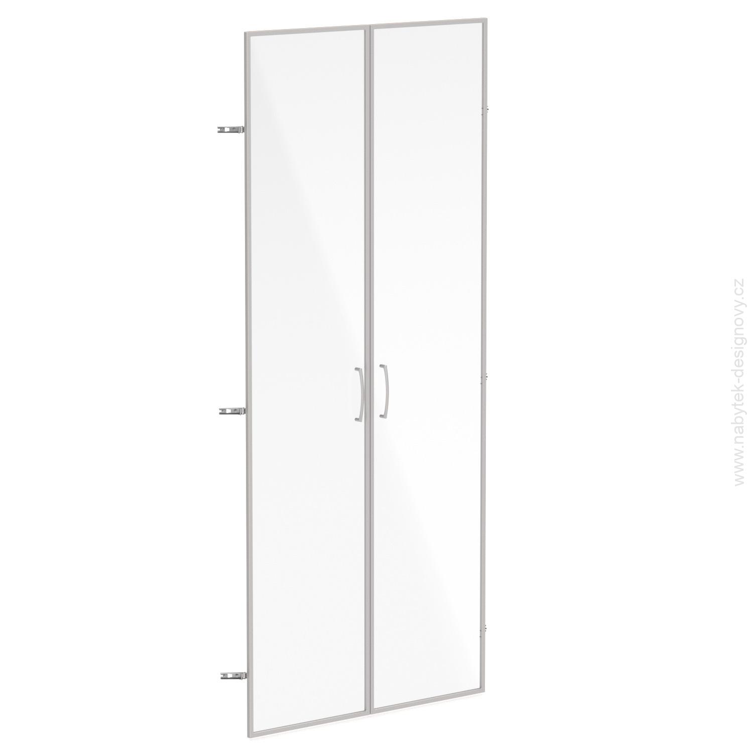 Skleněné dveře v AL rámu, výška 175,4cm, šířka 78,6cm
