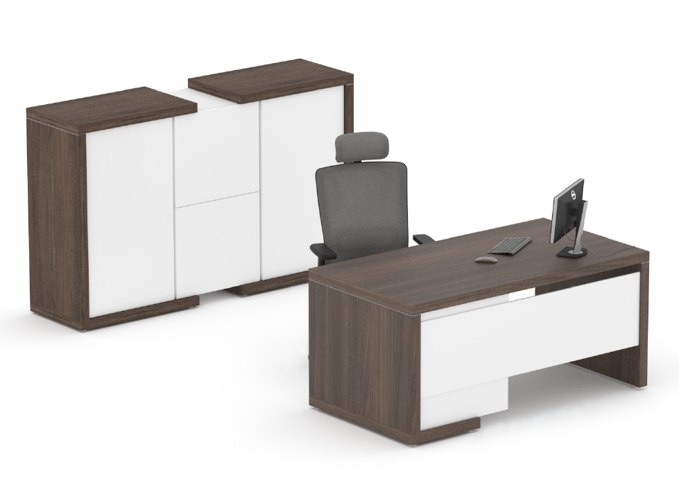 Manažerská sestava stolu se skříní SOLID Z16, volitelná délka stolu se zásuvkami