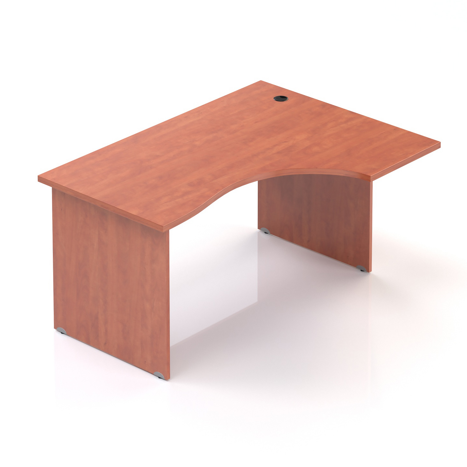 Kancelářský rohový stůl pravý Komfort, dřevěná podnož, 140x70/100x76 cm - BKA18 03