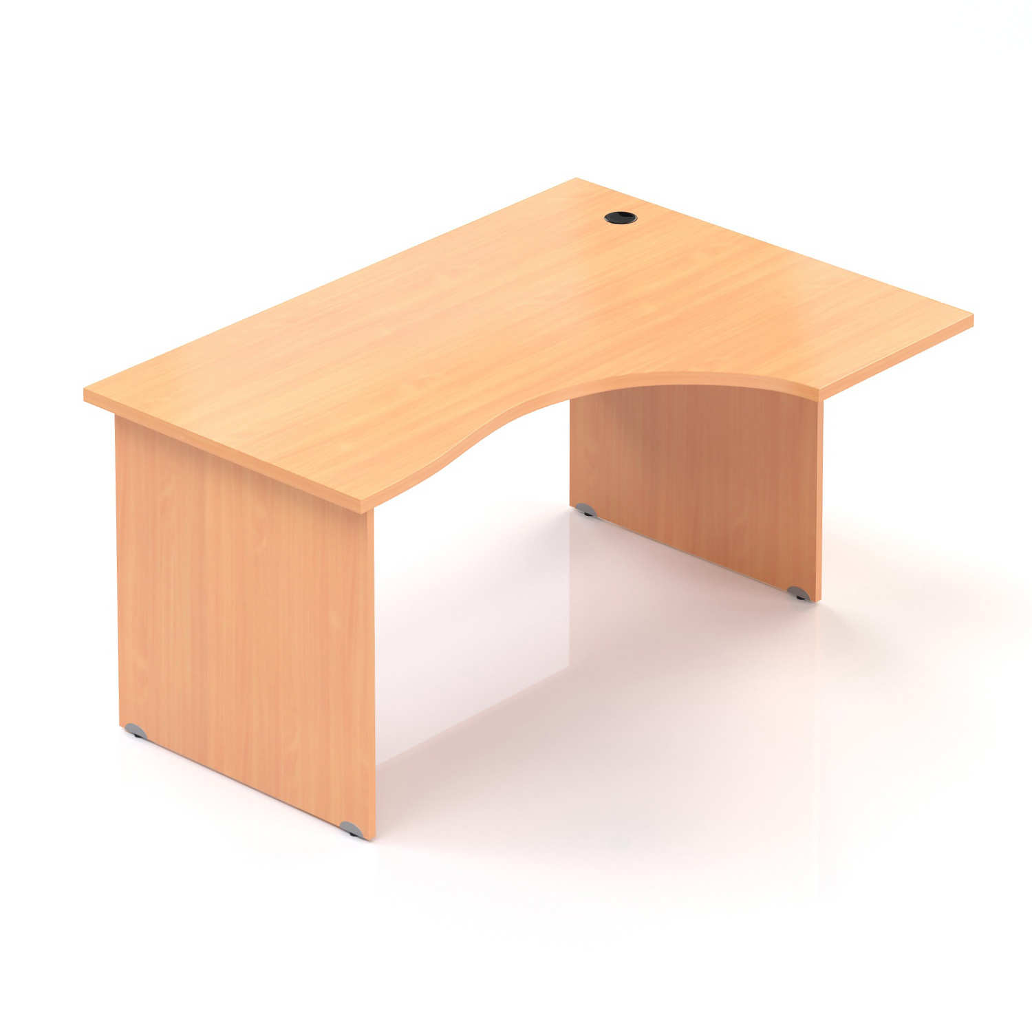 Kancelářský rohový stůl pravý Komfort, dřevěná podnož, 140x70/100x76 cm - BKA18 11