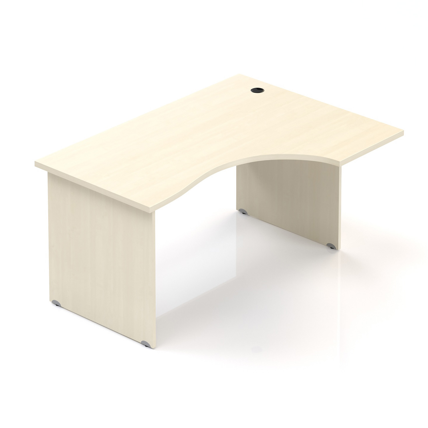 Kancelářský rohový stůl pravý Komfort, dřevěná podnož, 140x70/100x76 cm - BKA18 12