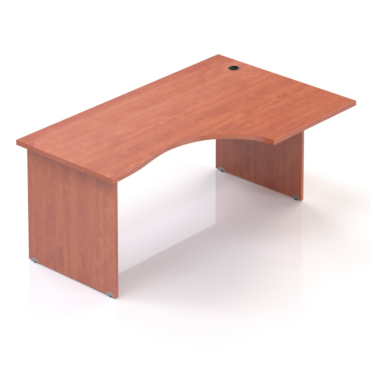 Kancelářský rohový stůl pravý Komfort, dřevěná podnož, 160x70/100x76 cm - BKA20 03
