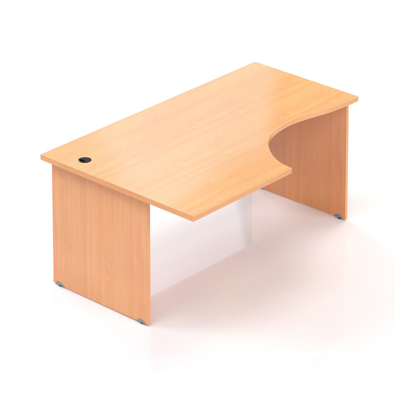 Kancelářský rohový stůl levý Komfort, dřevěná podnož, 160x70/100x76 cm - BKA21 11
