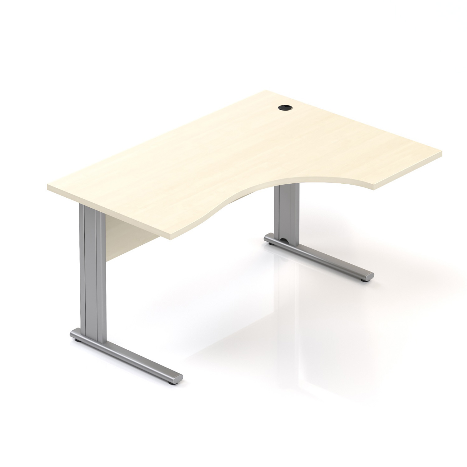 Kancelářský stůl rohový pravý Komfort, kovová podnož, 140x70/100x76 cm - BPR18 12