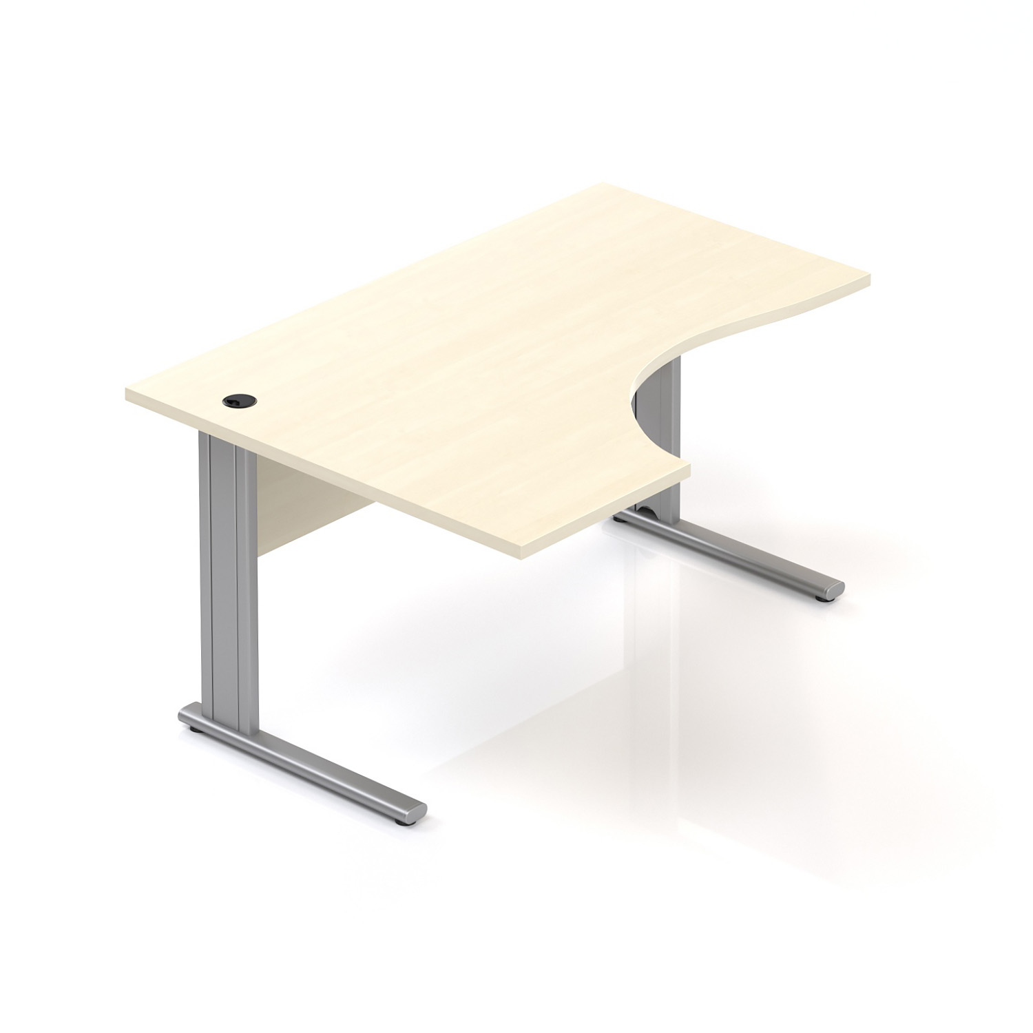 Kancelářský stůl rohový levý Komfort, kovová podnož, 140x70/100x76 cm - BPR19 12