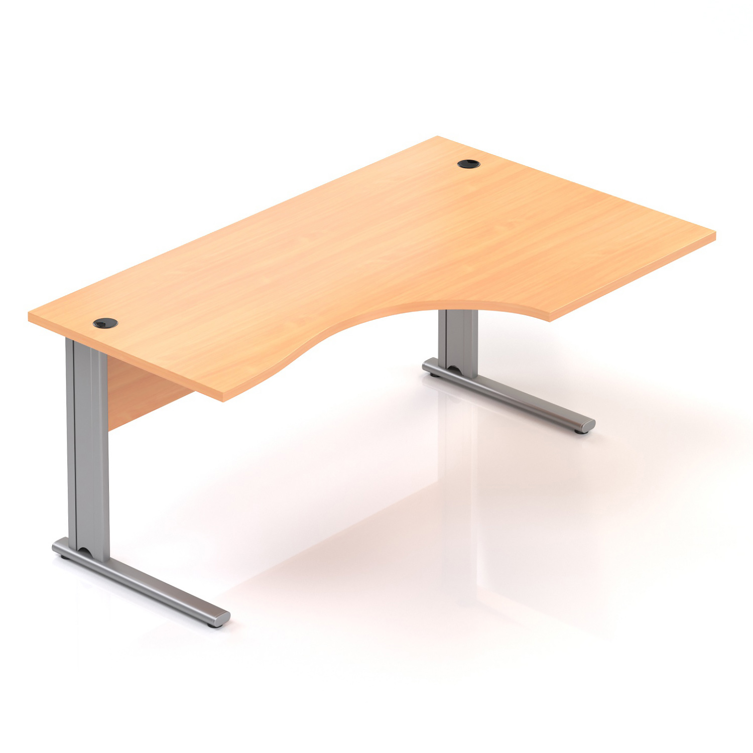 Kancelářský stůl rohový pravý Komfort, kovová podnož, 160x70/100x76 cm - BPR20 11