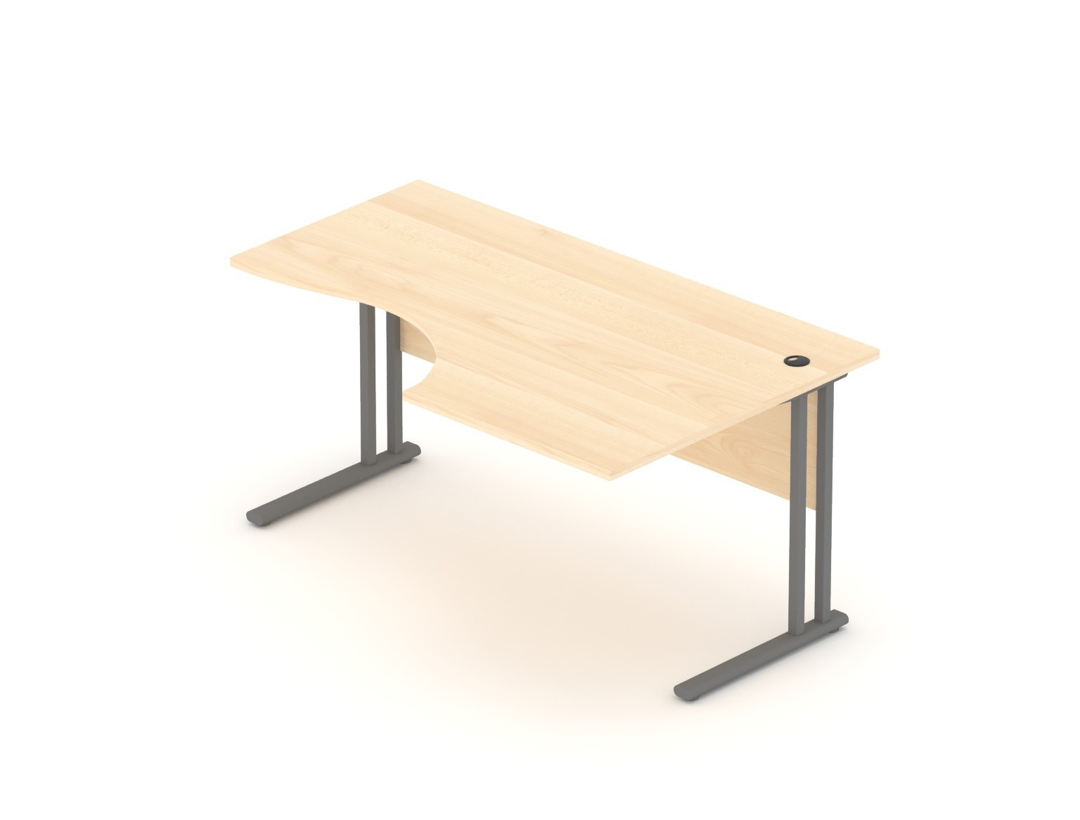 Kancelářský stůl rohový pravý Komfort, kovová podnož, 160x70/100x76 cm - BPR20 12