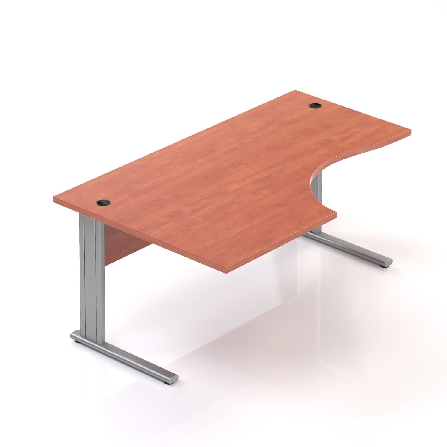 Kancelářský stůl rohový levý Komfort, kovová podnož, 160x70/100x76 cm - BPR21 03