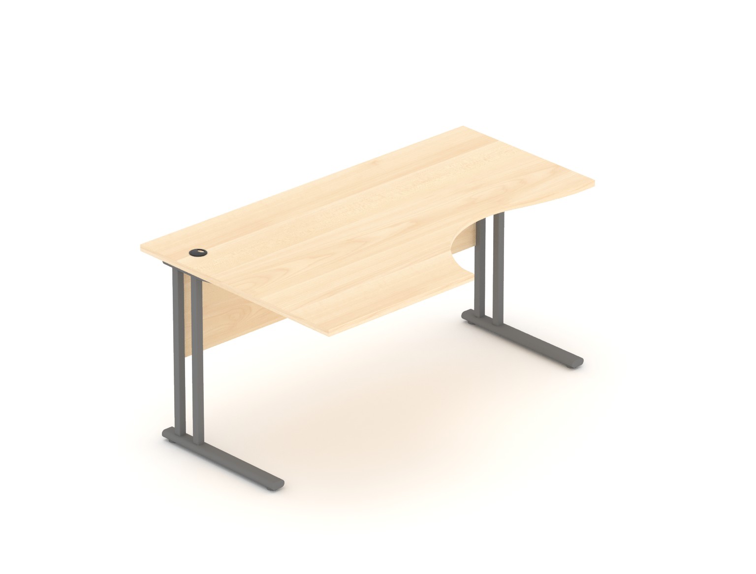 Kancelářský stůl rohový levý Komfort, kovová podnož, 160x70/100x76 cm - BPR21 12