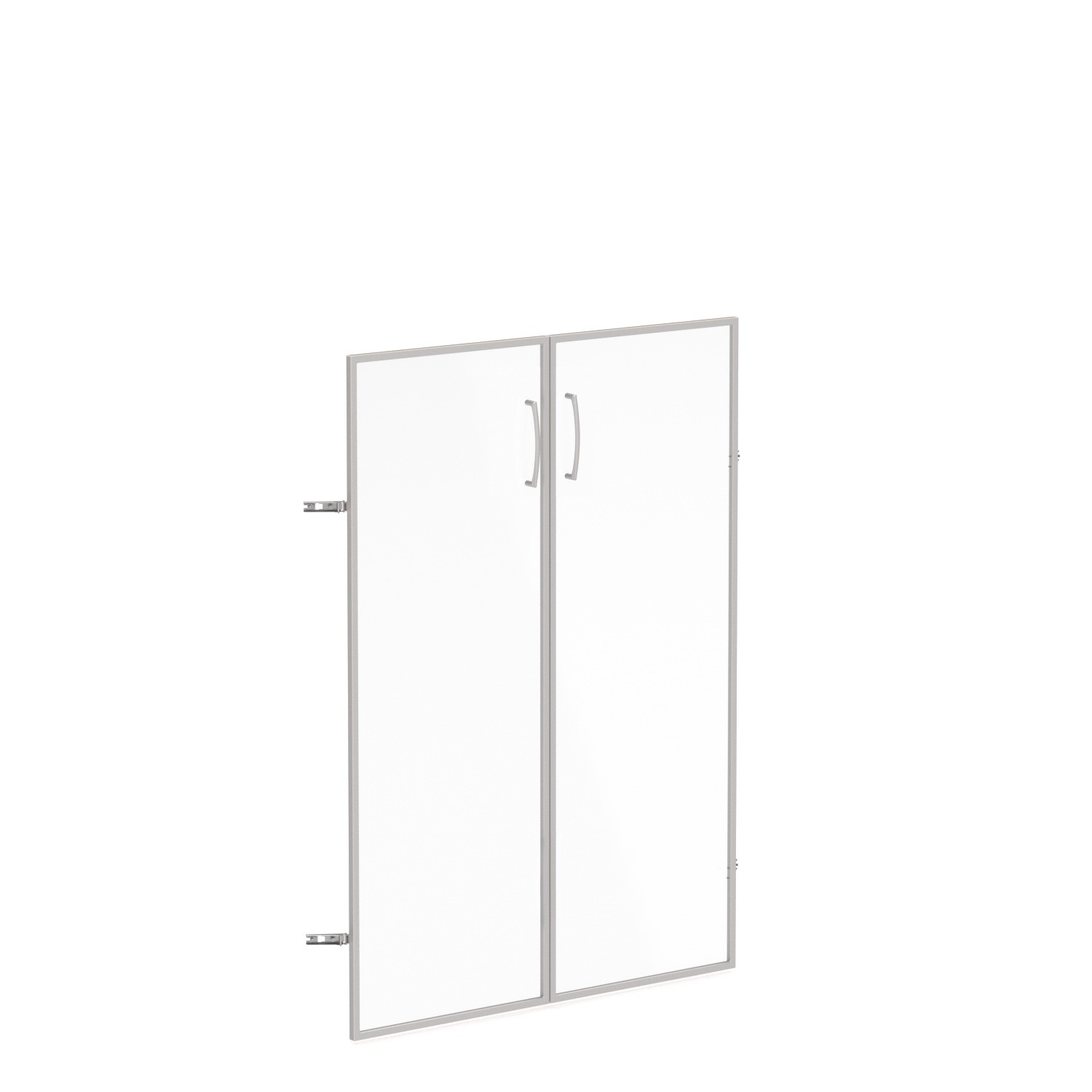 Skleněné dveře v AL rámu, výška 105,2cm, šířka 78,6/118,6cm