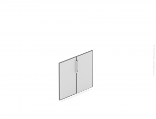 Skleněné dveře v AL rámu, šířka 80/120cm, výška 77,7cm