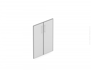 Skleněné dveře v AL rámu, šířka 80/120cm, výška 112,9cm
