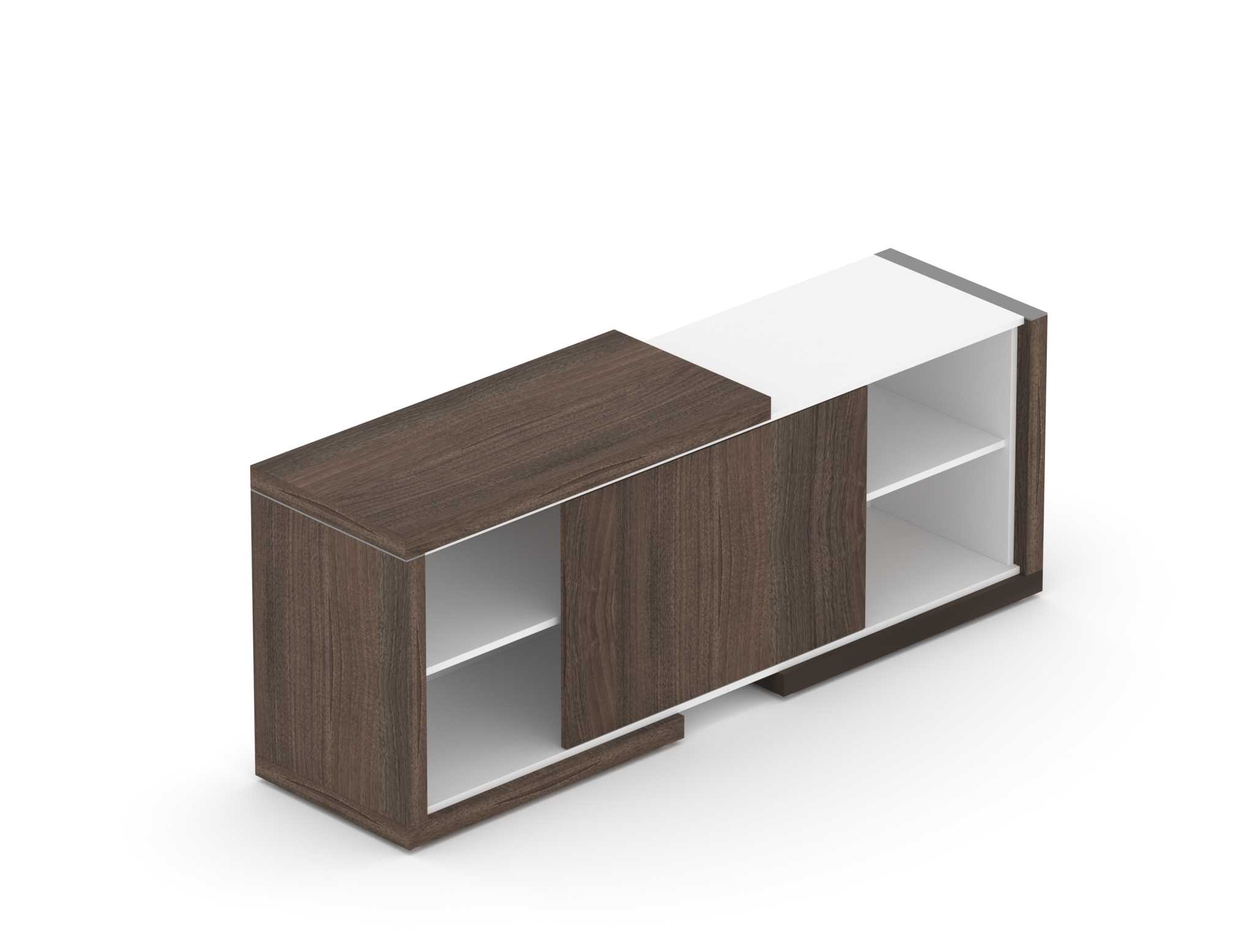 Komoda SOLID pro manažerský opěrný stůl, s posuvnými dveřmi, 170cm (Komoda SOLID pro manažerský opěrný stůl, s posuvnými dveřmi, délka 170cm, hloubka 50cm)