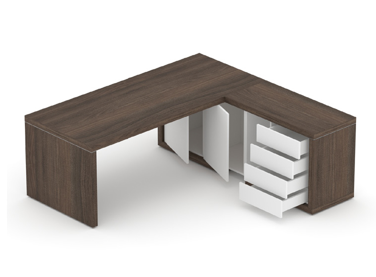 Manažerská sestava stolu s komodou SOLID Z7, volitelná délka stolu 160/180/200cm (Manažerská sestava SOLID Z7, stůl s komodou, volitelná délka stolu 160/180/200cm)