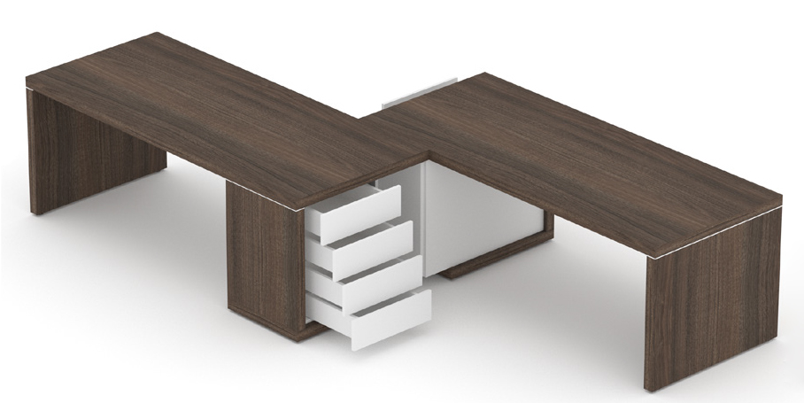 Manažerská sestava stolů s komodou SOLID Z10, volitelná délka obou stolů (Manažerská sestava SOLID Z10, stoly s komodou, volitelná délka obou stolů 160/180/200cm)