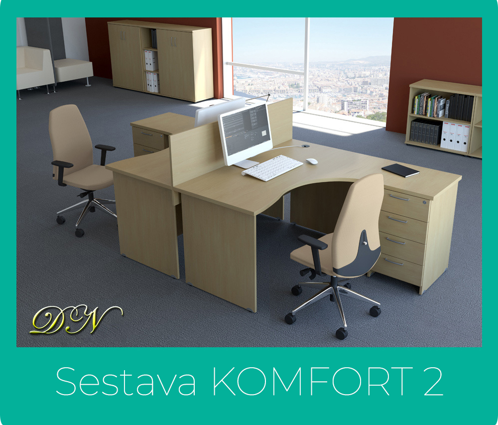 Kancelářská sestava nábytku KOMFORT 2 - Kancelářský nábytek KOMFORT
