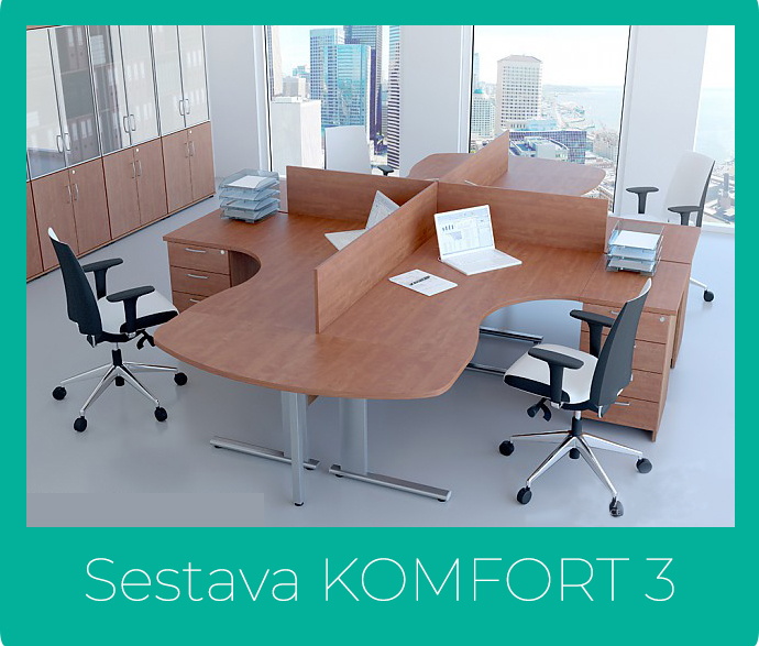 Kancelářská sestava nábytku KOMFORT 3 - Kancelářský nábytek KOMFORT