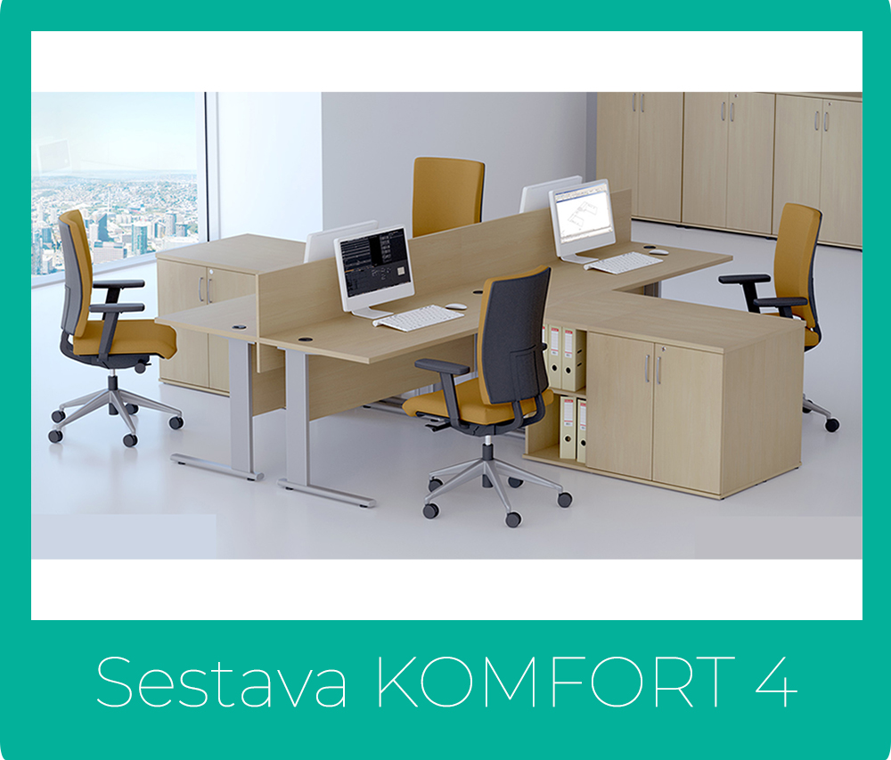Kancelářská sestava nábytku KOMFORT 4 - Kancelářský nábytek KOMFORT