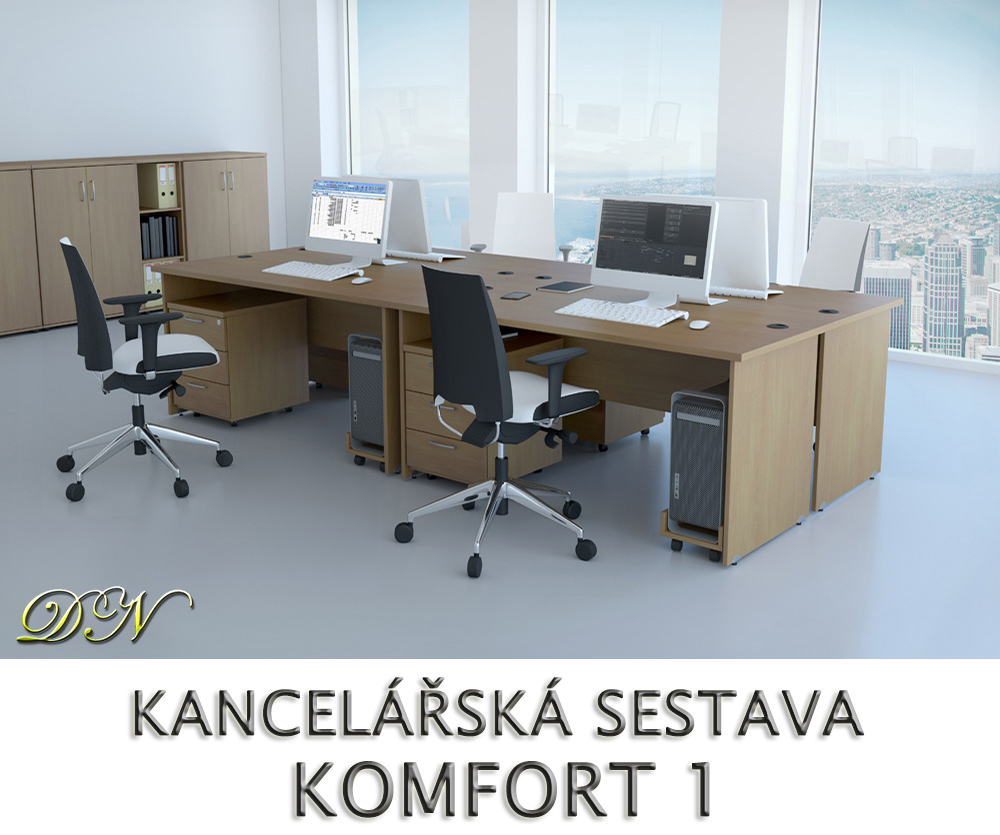 Kancelářská sestava nábytku KOMFORT 1 - Designový NÁBYTEK