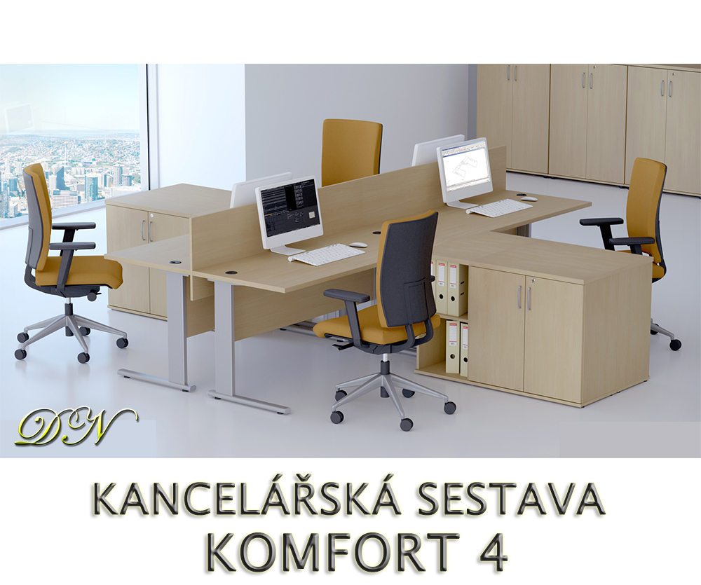 Kancelářská sestava nábytku KOMFORT 4 - Designový NÁBYTEK