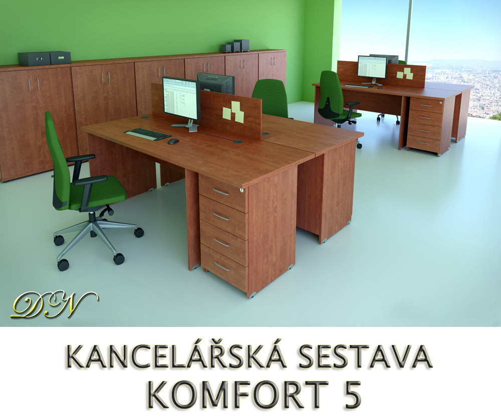 Kancelářská sestava nábytku KOMFORT 5 - Designový NÁBYTEK